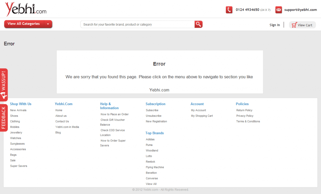 Error page on yebhi.com Error page on yebhi.com