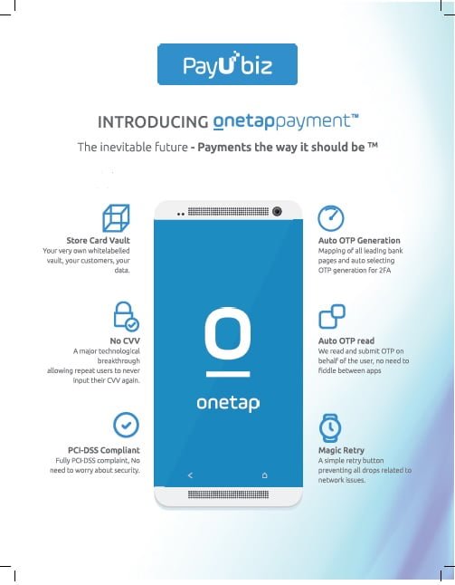 PayUbiz Launches ‘One Tap’ technology for Easier Payment on Mobiles