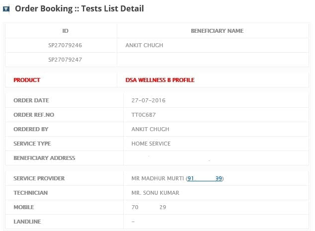 Thryocare Booking Details